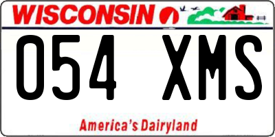 WI license plate 054XMS
