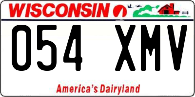 WI license plate 054XMV