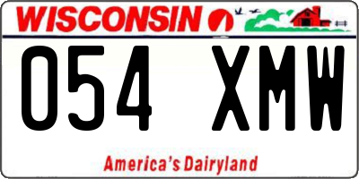 WI license plate 054XMW