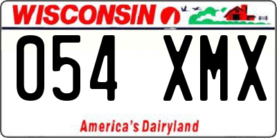 WI license plate 054XMX