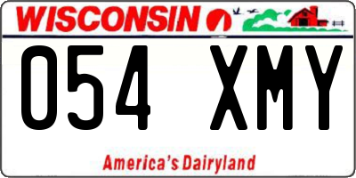 WI license plate 054XMY