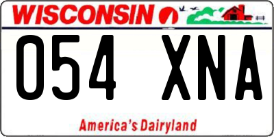 WI license plate 054XNA
