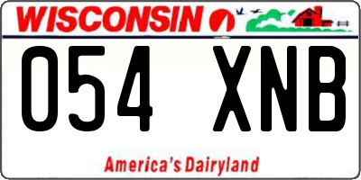 WI license plate 054XNB