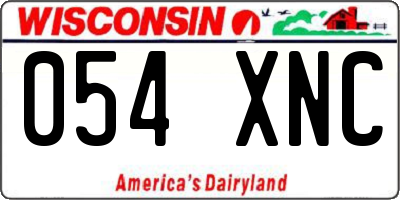 WI license plate 054XNC