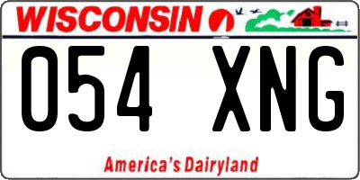 WI license plate 054XNG
