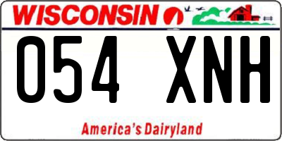 WI license plate 054XNH