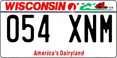 WI license plate 054XNM