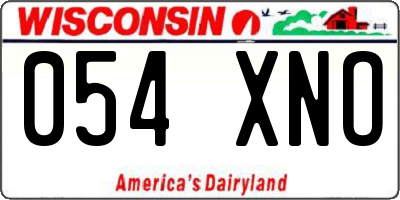WI license plate 054XNO