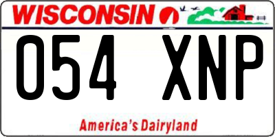 WI license plate 054XNP