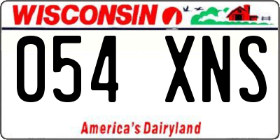 WI license plate 054XNS