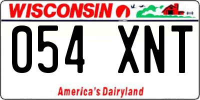 WI license plate 054XNT