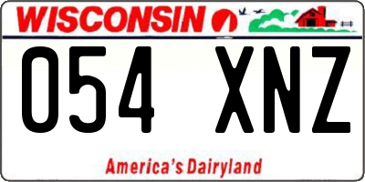 WI license plate 054XNZ