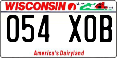 WI license plate 054XOB
