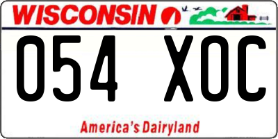 WI license plate 054XOC