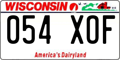 WI license plate 054XOF