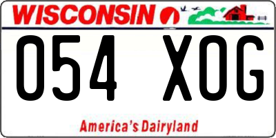 WI license plate 054XOG