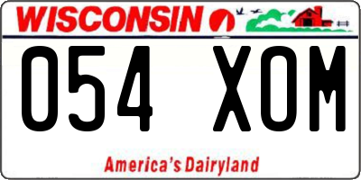 WI license plate 054XOM