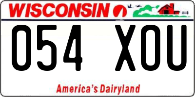 WI license plate 054XOU