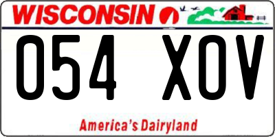 WI license plate 054XOV