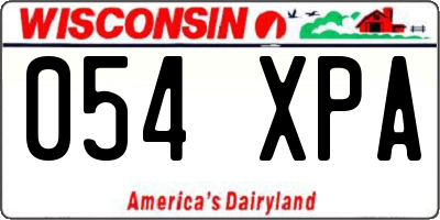 WI license plate 054XPA
