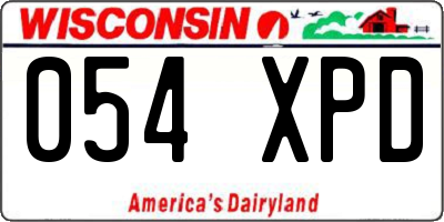 WI license plate 054XPD
