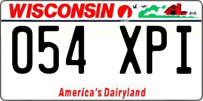 WI license plate 054XPI