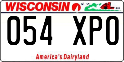 WI license plate 054XPO