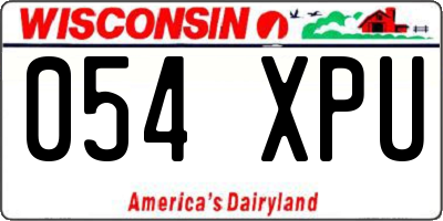 WI license plate 054XPU