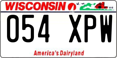 WI license plate 054XPW