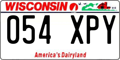 WI license plate 054XPY