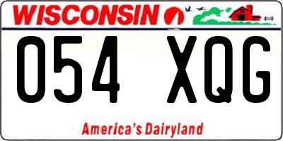 WI license plate 054XQG