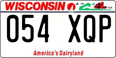 WI license plate 054XQP