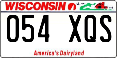 WI license plate 054XQS