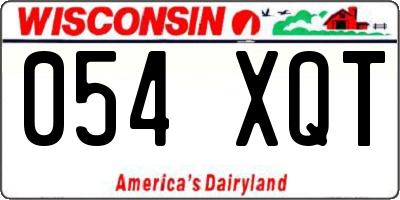 WI license plate 054XQT