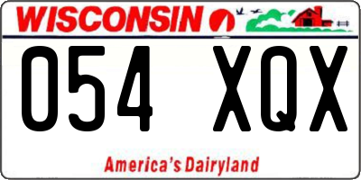 WI license plate 054XQX