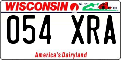 WI license plate 054XRA