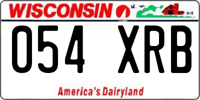 WI license plate 054XRB