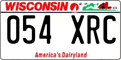WI license plate 054XRC