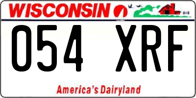 WI license plate 054XRF