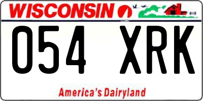 WI license plate 054XRK