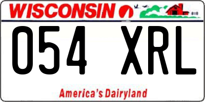 WI license plate 054XRL