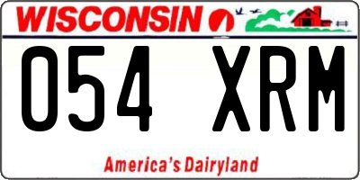 WI license plate 054XRM