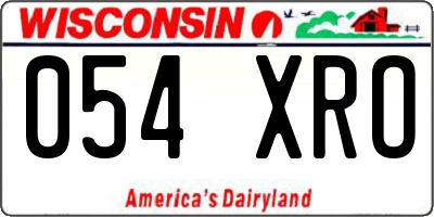 WI license plate 054XRO