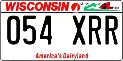 WI license plate 054XRR