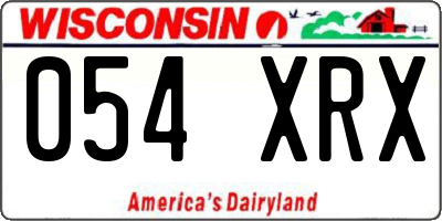 WI license plate 054XRX