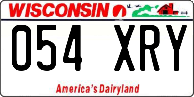 WI license plate 054XRY