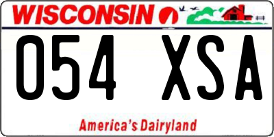 WI license plate 054XSA