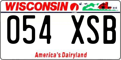 WI license plate 054XSB