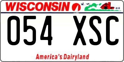 WI license plate 054XSC