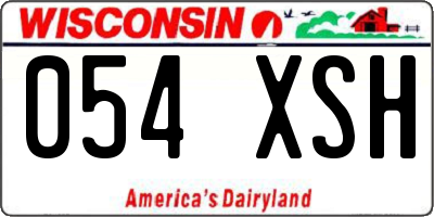 WI license plate 054XSH